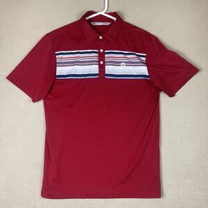 Travis Mathew Polo Shirt Adult Men Small Red Golfing Logo Preppy Adult